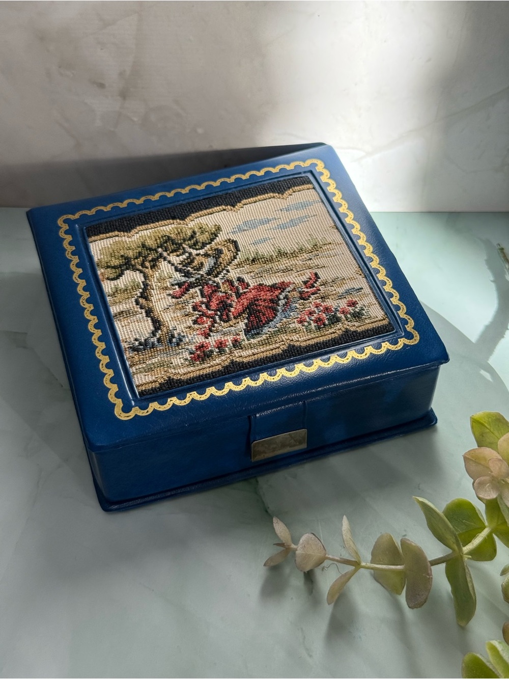 Vintage Petit-Point Jewel Case by JoAnne Jewels Mid-century Modern